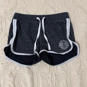 Justice Black Heather Athletic Shorts with White Trim